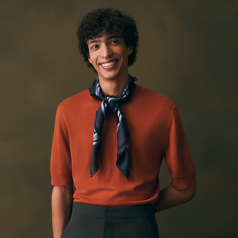 HERMES スカーフ QUADRIGE シルク100% Quadrige fringed scarf 80 | Hermès USA